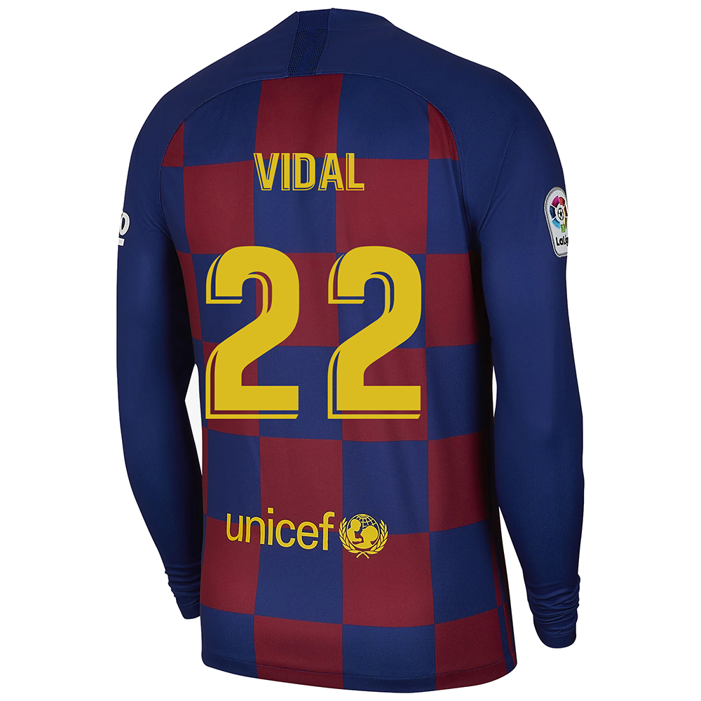 Niño Arturo Vidal 22 1ª Equipación Azul Rojo Camiseta Manga 2019/20 La Camisa Chile