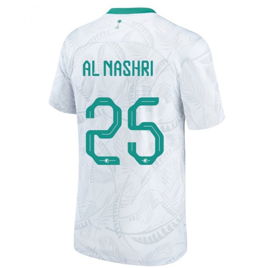 Kandiny Niño Camiseta Arabia Saudita Awad Al Nashri #25 Blanco 1ª Equipación 22-24 La Camisa Chile