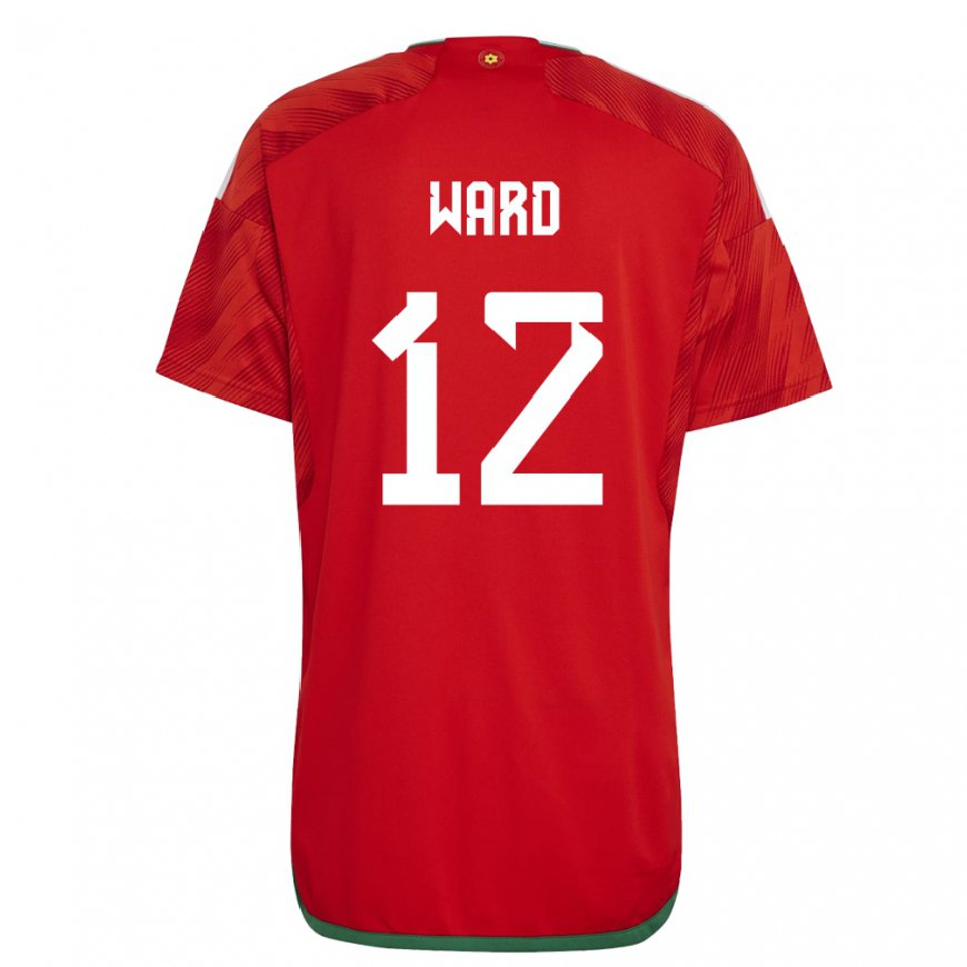 Kandiny Hombre Camiseta Gales Danny Ward #12 Rojo 1ª Equipación 22-24 La Camisa Chile