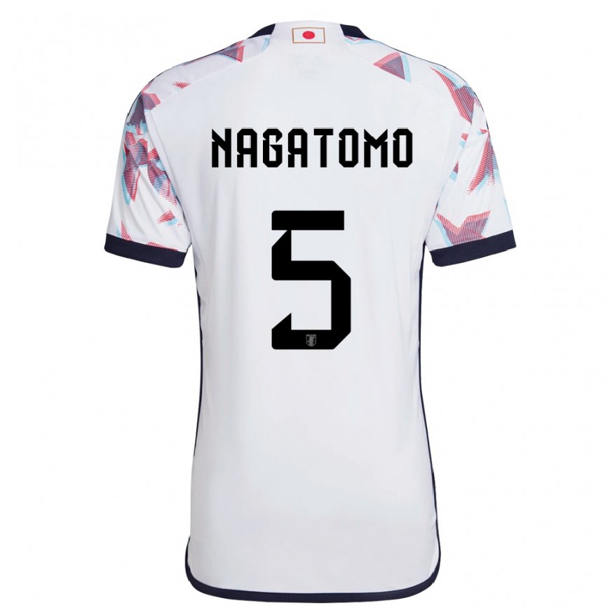 Kandiny Hombre Camiseta Japón Yuto Nagatomo #5 Blanco 2ª Equipación 22-24 La Camisa Chile