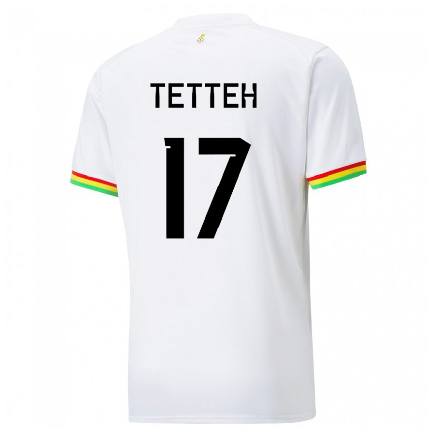 Kandiny Mujer Camiseta Ghana Benjamin Tetteh #17 Blanco 1ª Equipación 22-24 La Camisa Chile