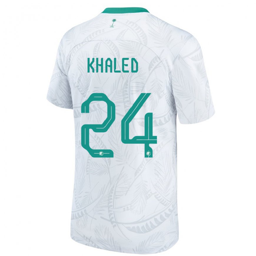 Kandiny Niño Camiseta Arabia Saudita Atheer Khaled #24 Blanco 1ª Equipación 22-24 La Camisa Chile