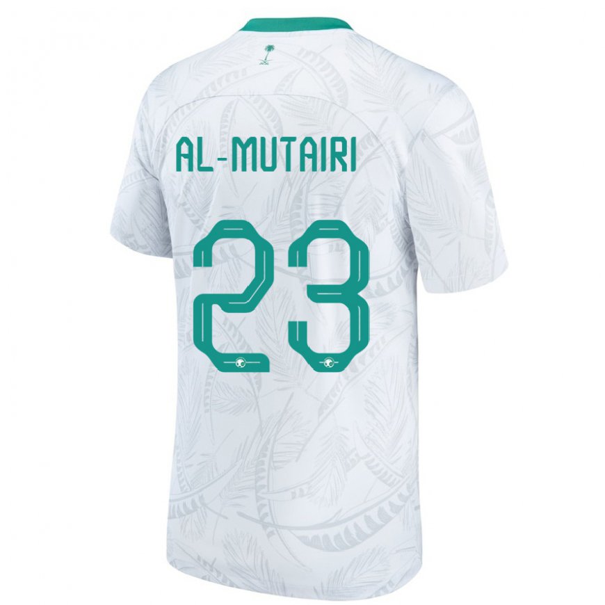 Kandiny Hombre Camiseta Arabia Saudita Turki Al Mutairi #23 Blanco 1ª Equipación 22-24 La Camisa Chile