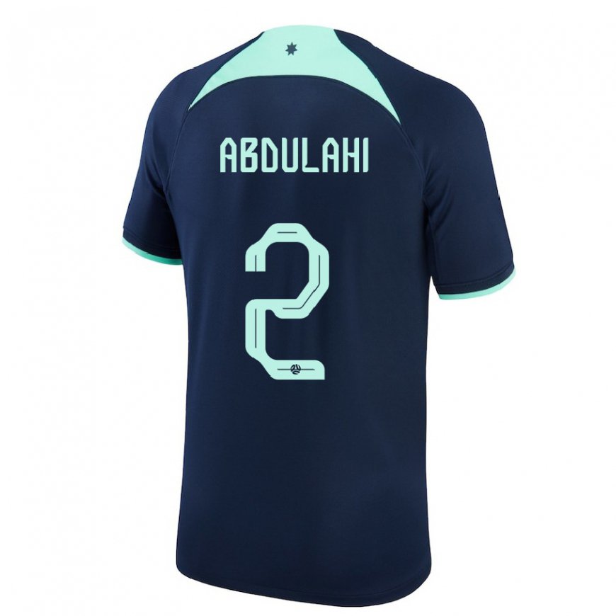 Kandiny Hombre Camiseta Australia Idrus Abdulahi #2 Azul Oscuro 2ª Equipación 22-24 La Camisa Chile