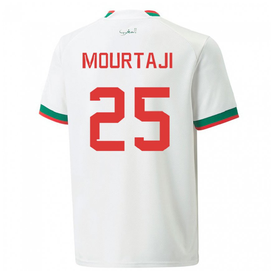 Kandiny Hombre Camiseta Marruecos Chaymaa Mourtaji #25 Blanco 2ª Equipación 22-24 La Camisa Chile