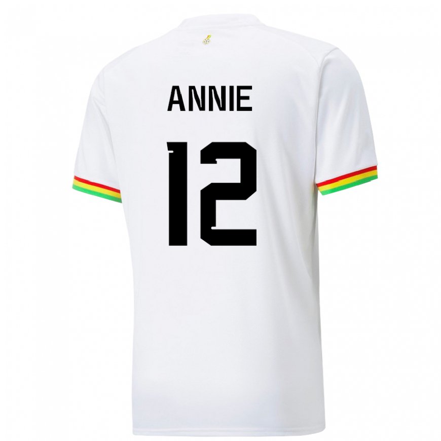 Kandiny Mujer Camiseta Ghana Henrietta Annie #12 Blanco 1ª Equipación 22-24 La Camisa Chile