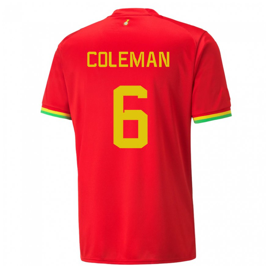 Kandiny Mujer Camiseta Ghana Ellen Coleman #6 Rojo 2ª Equipación 22-24 La Camisa Chile