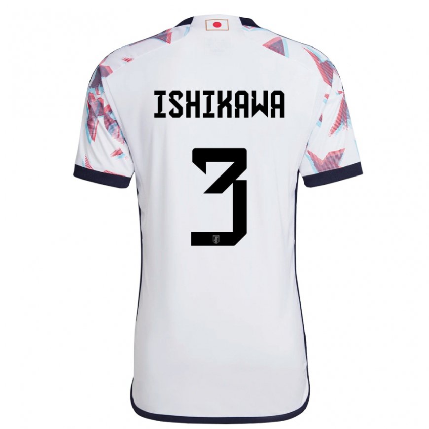 Kandiny Mujer Camiseta Japón Seita Ishikawa #3 Blanco 2ª Equipación 22-24 La Camisa Chile