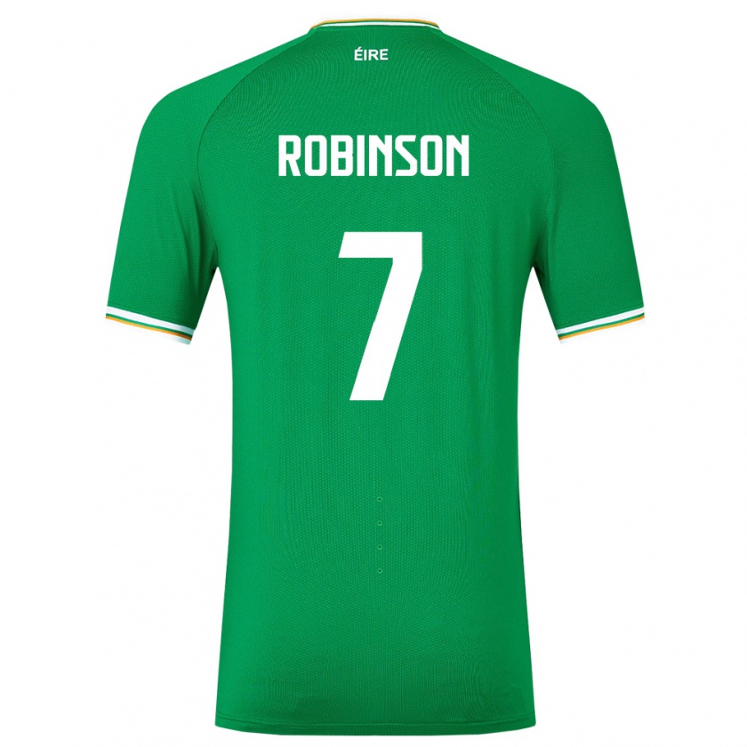 Kandiny Niño Camiseta Irlanda Callum Robinson #7 Verde 1ª Equipación 24-26 La Camisa Chile