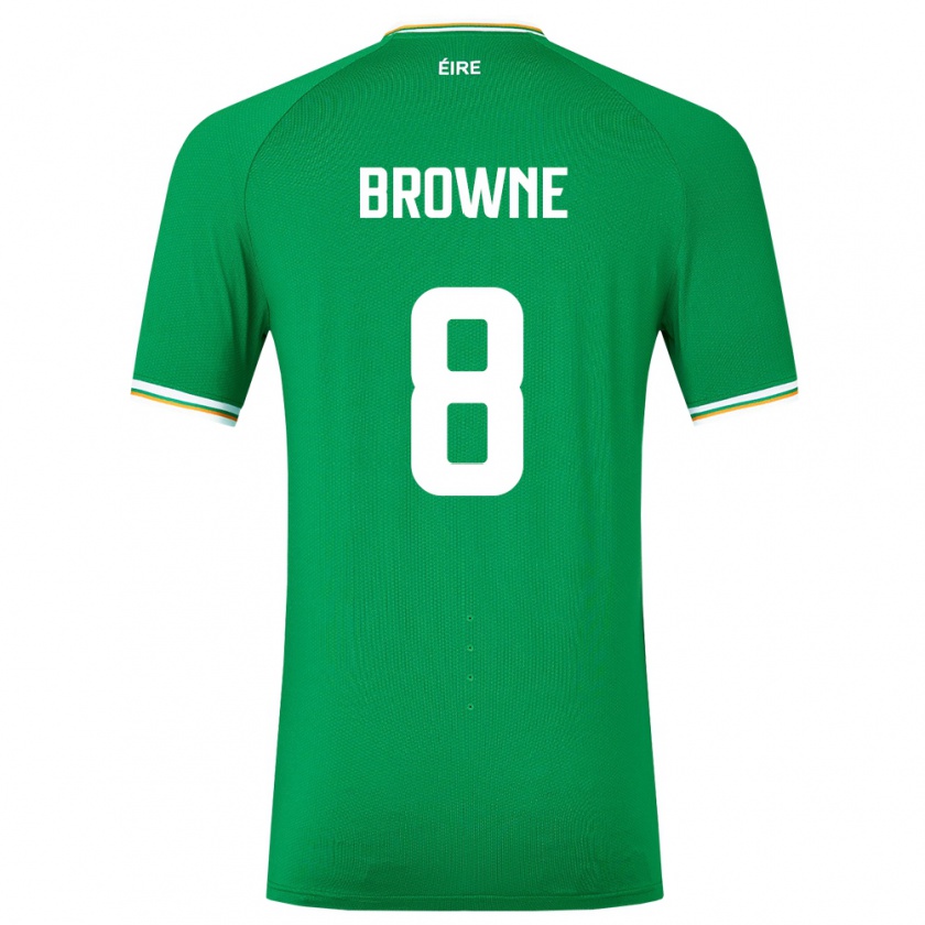 Kandiny Niño Camiseta Irlanda Alan Browne #8 Verde 1ª Equipación 24-26 La Camisa Chile