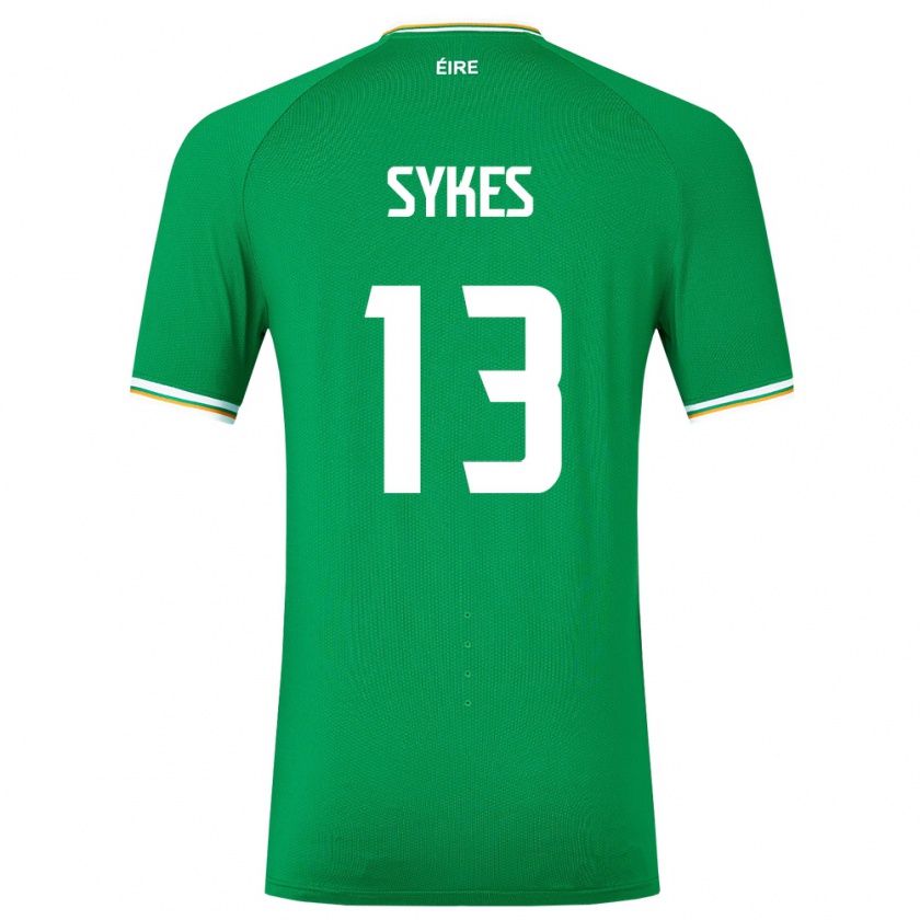 Kandiny Niño Camiseta Irlanda Mark Sykes #13 Verde 1ª Equipación 24-26 La Camisa Chile