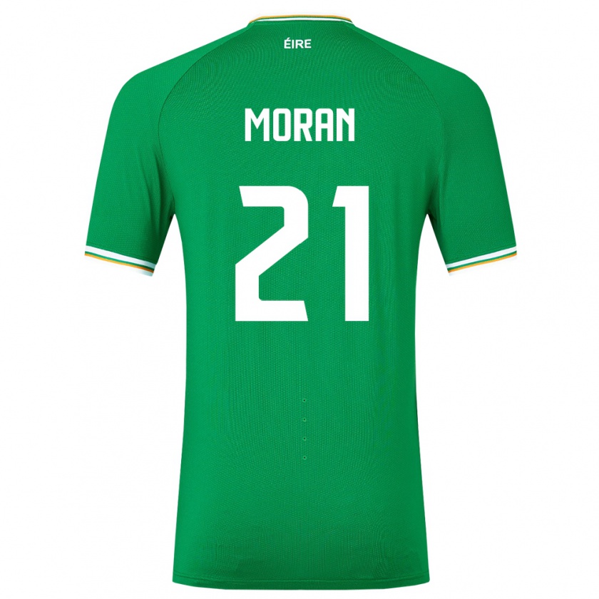 Kandiny Niño Camiseta Irlanda Andy Moran #21 Verde 1ª Equipación 24-26 La Camisa Chile