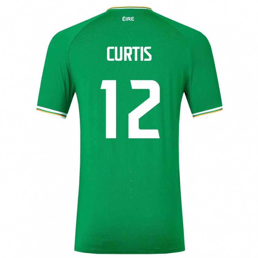 Kandiny Niño Camiseta Irlanda Sam Curtis #12 Verde 1ª Equipación 24-26 La Camisa Chile