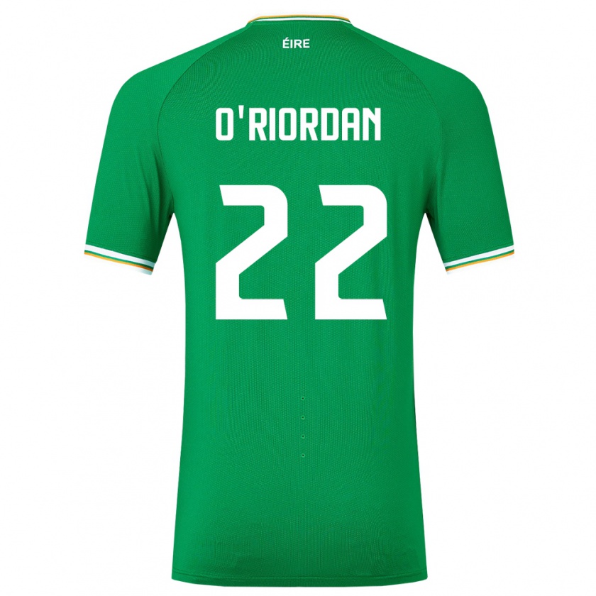 Kandiny Niño Camiseta Irlanda Connor O'riordan #22 Verde 1ª Equipación 24-26 La Camisa Chile