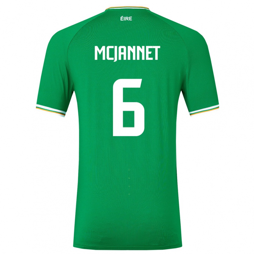 Kandiny Niño Camiseta Irlanda Ed Mcjannet #6 Verde 1ª Equipación 24-26 La Camisa Chile