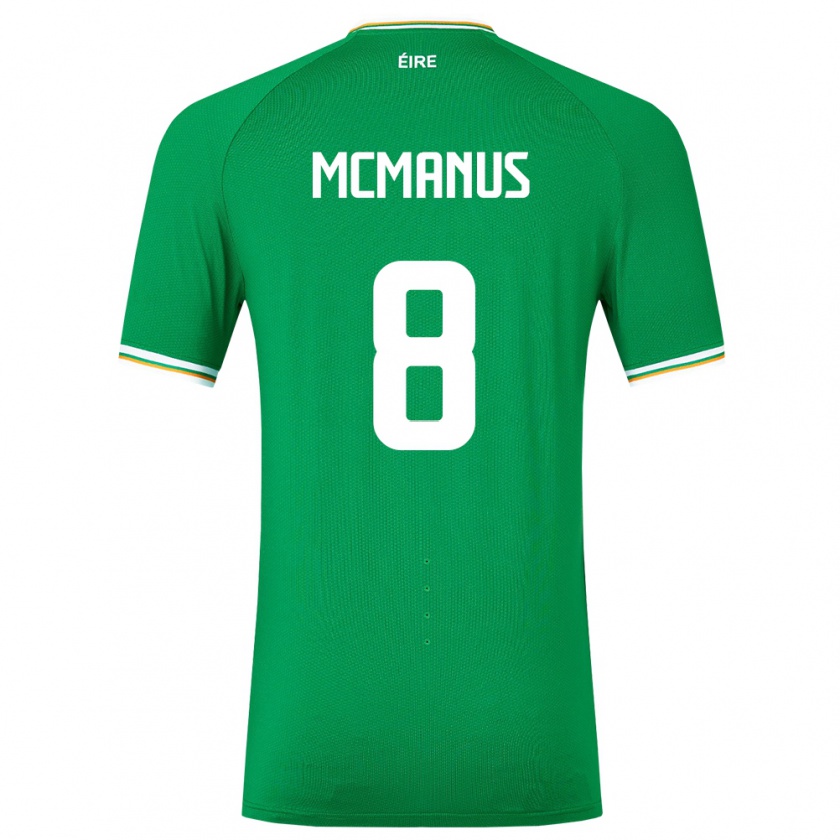 Kandiny Niño Camiseta Irlanda James Mcmanus #8 Verde 1ª Equipación 24-26 La Camisa Chile