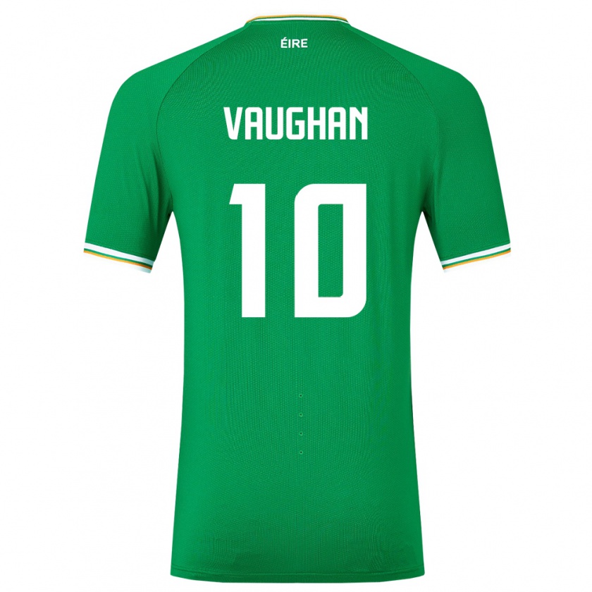 Kandiny Niño Camiseta Irlanda Harry Vaughan #10 Verde 1ª Equipación 24-26 La Camisa Chile