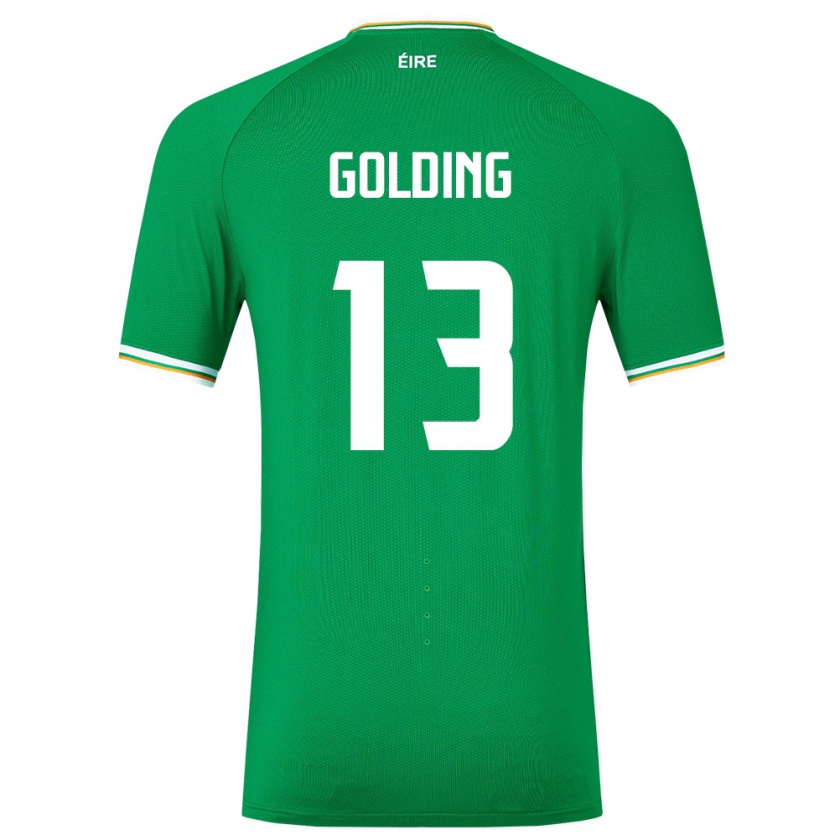 Kandiny Niño Camiseta Irlanda James Golding #13 Verde 1ª Equipación 24-26 La Camisa Chile