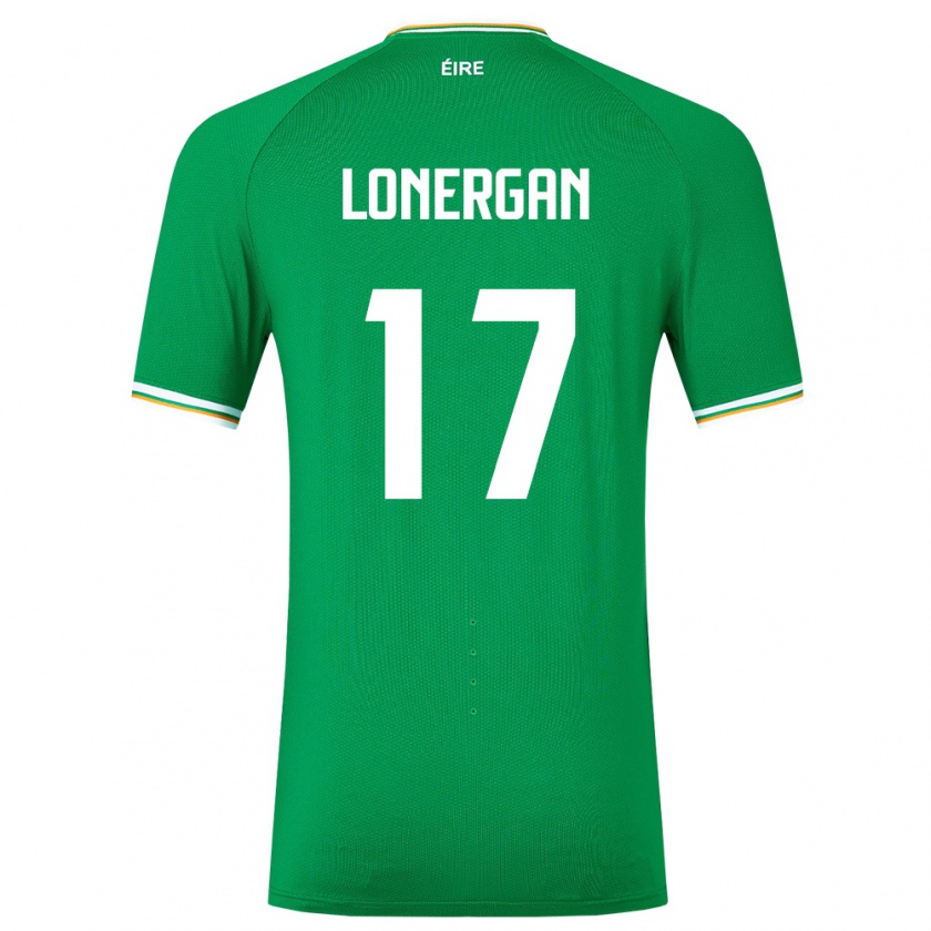 Kandiny Niño Camiseta Irlanda Tom Lonergan #17 Verde 1ª Equipación 24-26 La Camisa Chile