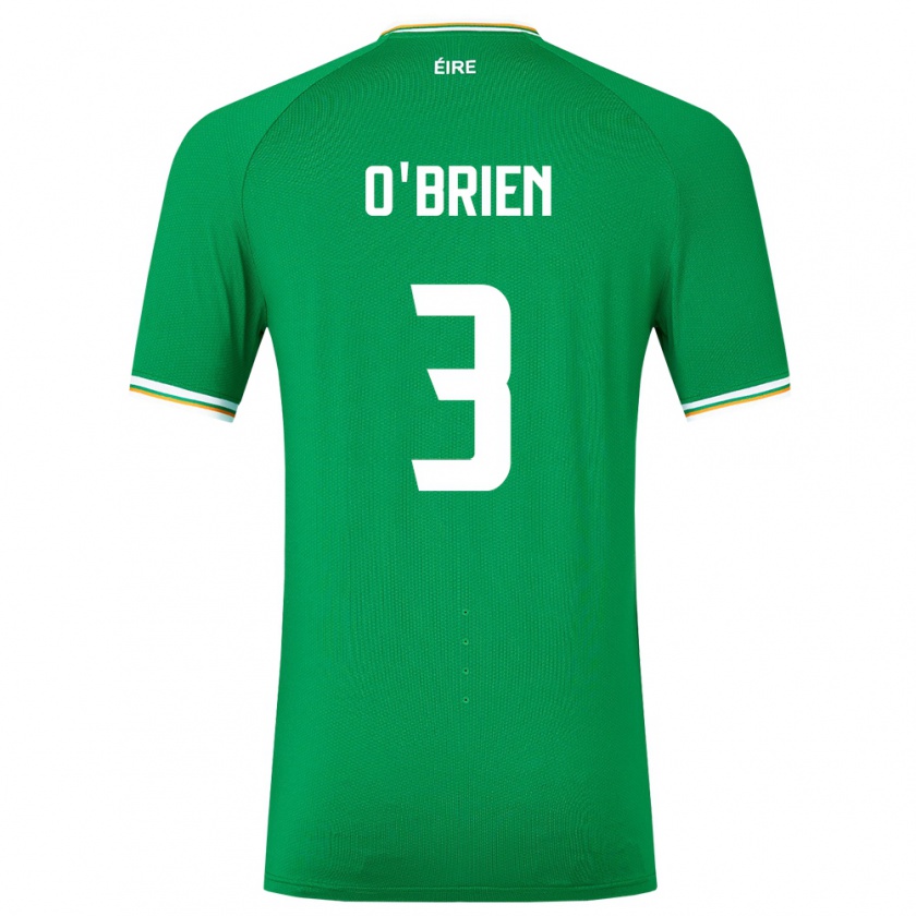 Kandiny Niño Camiseta Irlanda Luke O'brien #3 Verde 1ª Equipación 24-26 La Camisa Chile