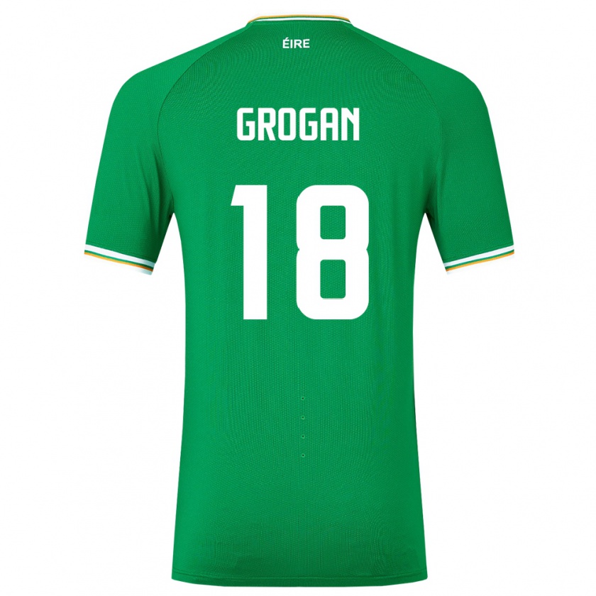 Kandiny Niño Camiseta Irlanda Christy Grogan #18 Verde 1ª Equipación 24-26 La Camisa Chile