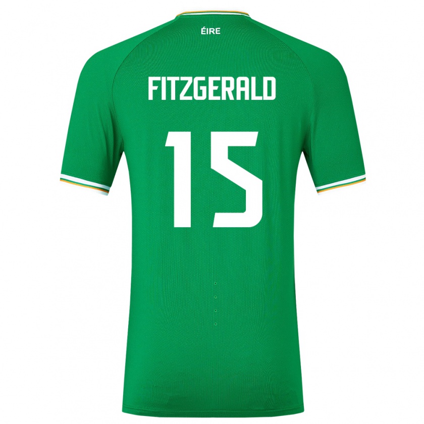 Kandiny Niño Camiseta Irlanda Kyle Fitzgerald #15 Verde 1ª Equipación 24-26 La Camisa Chile