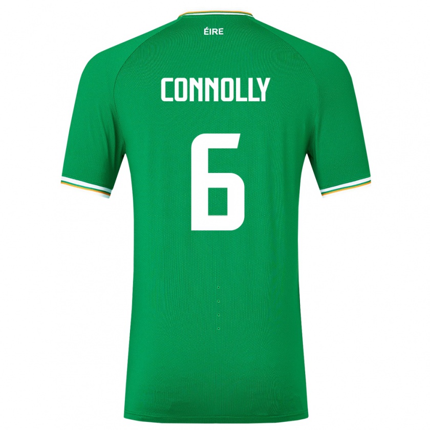 Kandiny Niño Camiseta Irlanda Megan Connolly #6 Verde 1ª Equipación 24-26 La Camisa Chile