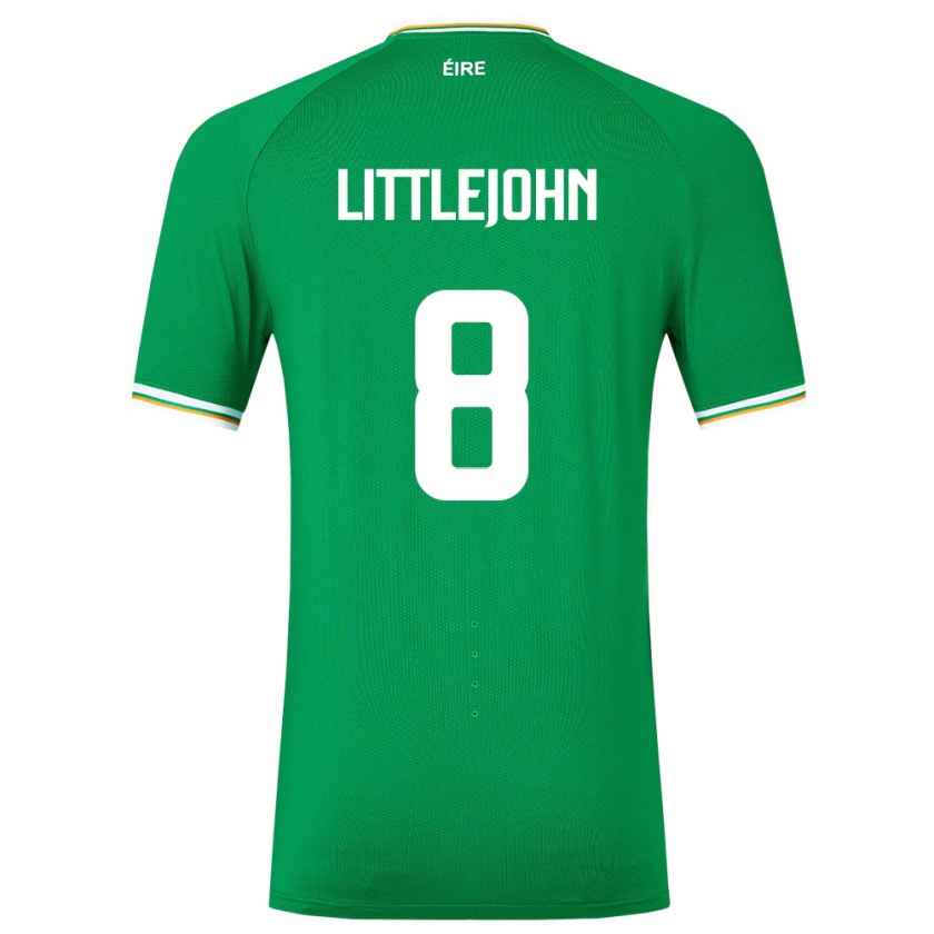 Kandiny Niño Camiseta Irlanda Ruesha Littlejohn #8 Verde 1ª Equipación 24-26 La Camisa Chile