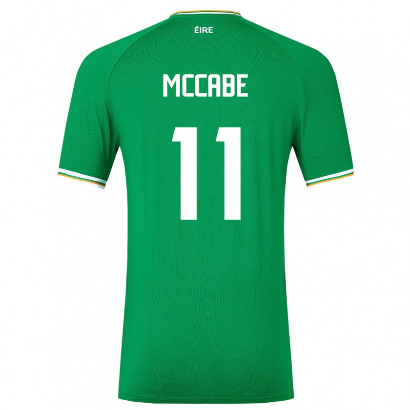 Kandiny Niño Camiseta Irlanda Katie Mccabe #11 Verde 1ª Equipación 24-26 La Camisa Chile