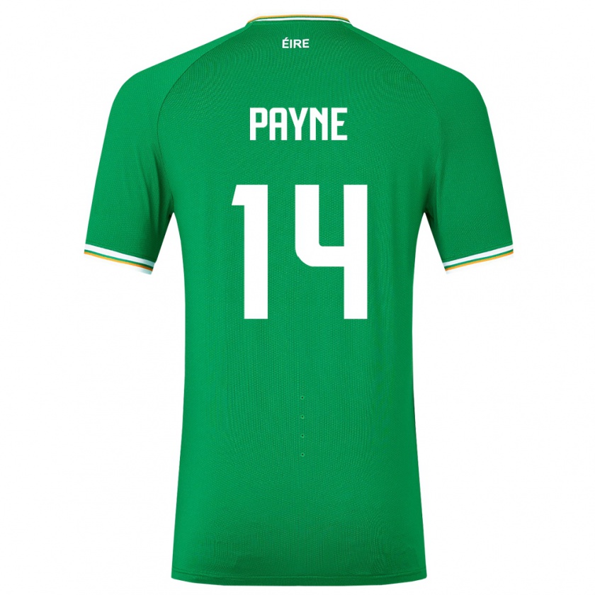 Kandiny Niño Camiseta Irlanda Heather Payne #14 Verde 1ª Equipación 24-26 La Camisa Chile