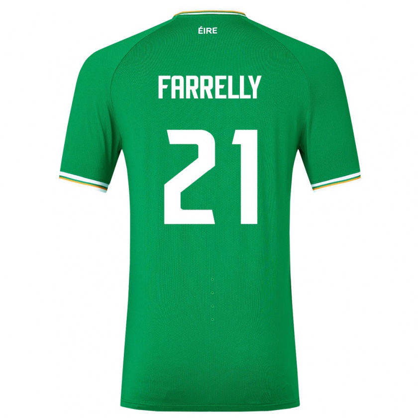 Kandiny Niño Camiseta Irlanda Sinead Farrelly #21 Verde 1ª Equipación 24-26 La Camisa Chile