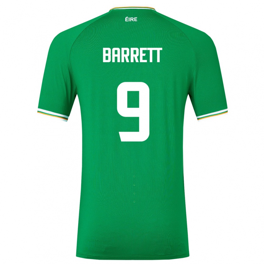 Kandiny Niño Camiseta Irlanda Amber Barrett #9 Verde 1ª Equipación 24-26 La Camisa Chile