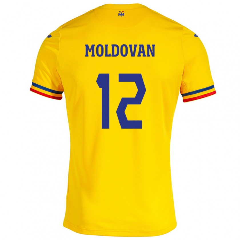 Kandiny Niño Camiseta Rumania Horaţiu Moldovan #12 Amarillo 1ª Equipación 24-26 La Camisa Chile