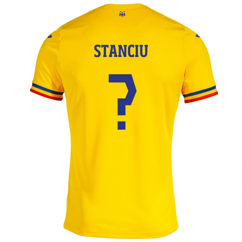 Kandiny Niño Camiseta Rumania Raul Stanciu #0 Amarillo 1ª Equipación 24-26 La Camisa Chile