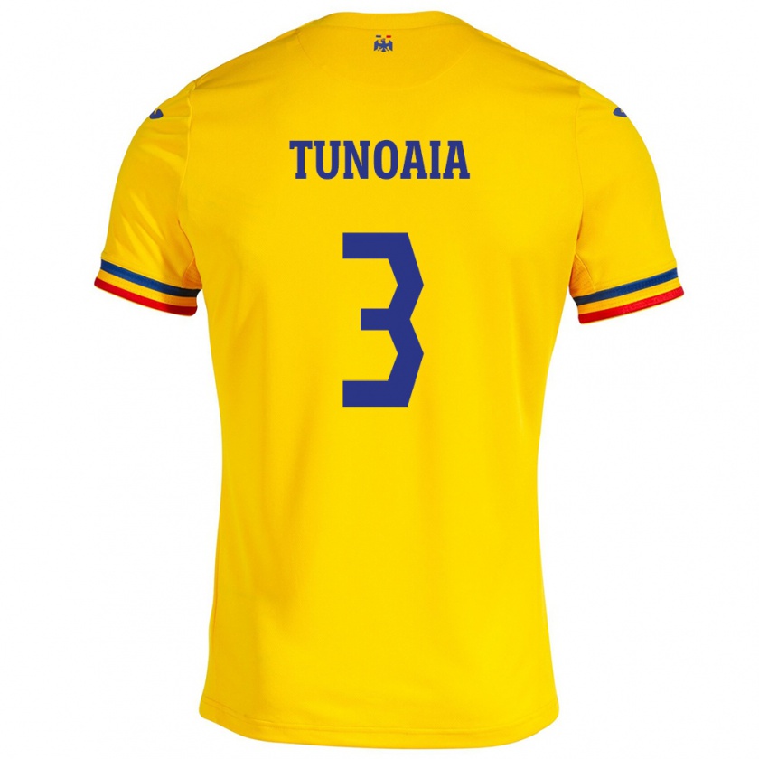 Kandiny Niño Camiseta Rumania Alexandra Tunoaia #3 Amarillo 1ª Equipación 24-26 La Camisa Chile