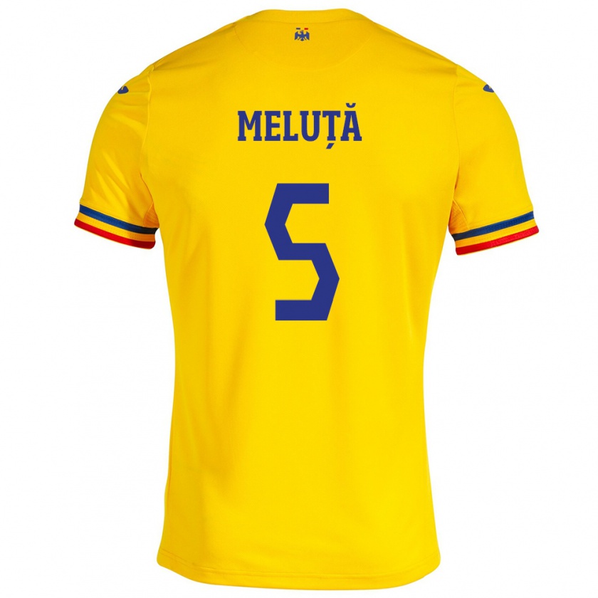 Kandiny Niño Camiseta Rumania Teodora Meluță #5 Amarillo 1ª Equipación 24-26 La Camisa Chile