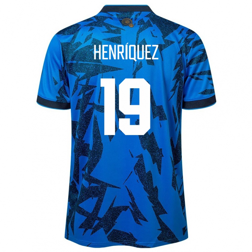 Kandiny Niño Camiseta El Salvador Alejandro Henríquez #19 Azul 1ª Equipación 24-26 La Camisa Chile