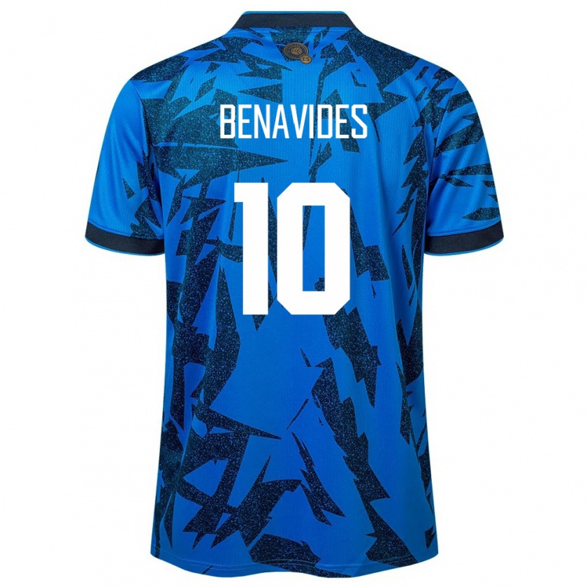 Kandiny Niño Camiseta El Salvador Matthew Benavides #10 Azul 1ª Equipación 24-26 La Camisa Chile