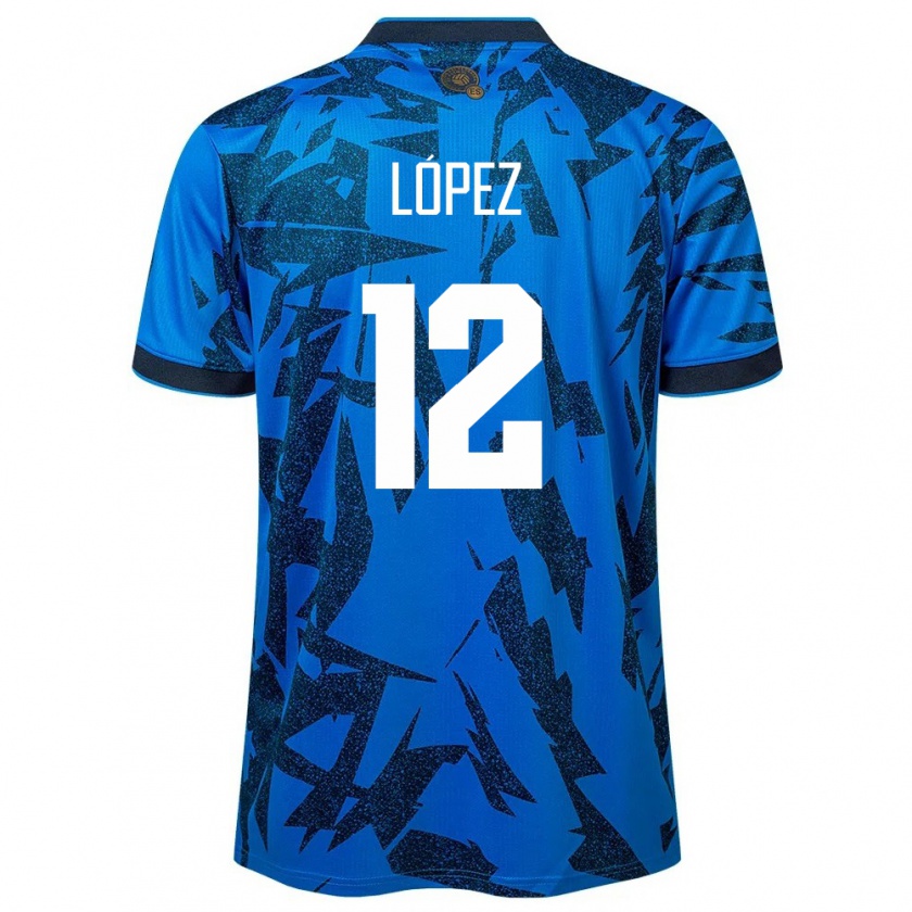 Kandiny Niño Camiseta El Salvador Abigaíl López #12 Azul 1ª Equipación 24-26 La Camisa Chile