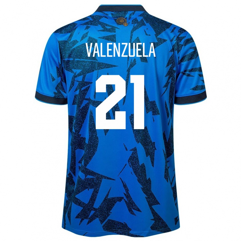 Kandiny Niño Camiseta El Salvador Ana Valenzuela #21 Azul 1ª Equipación 24-26 La Camisa Chile