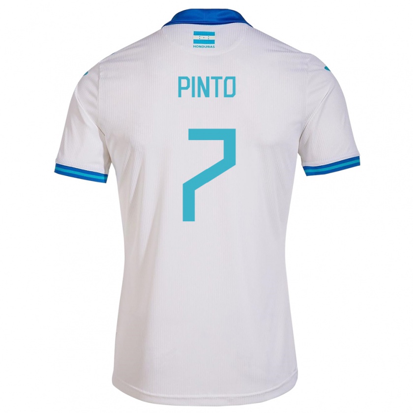 Kandiny Niño Camiseta Honduras José Pinto #7 Blanco 1ª Equipación 24-26 La Camisa Chile