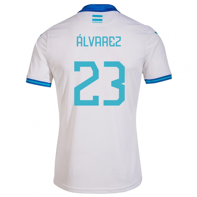 Kandiny Niño Camiseta Honduras Jorge Álvarez #23 Blanco 1ª Equipación 24-26 La Camisa Chile