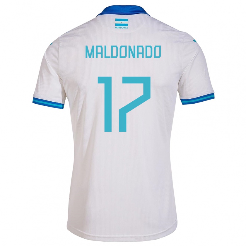 Kandiny Niño Camiseta Honduras Axel Maldonado #17 Blanco 1ª Equipación 24-26 La Camisa Chile