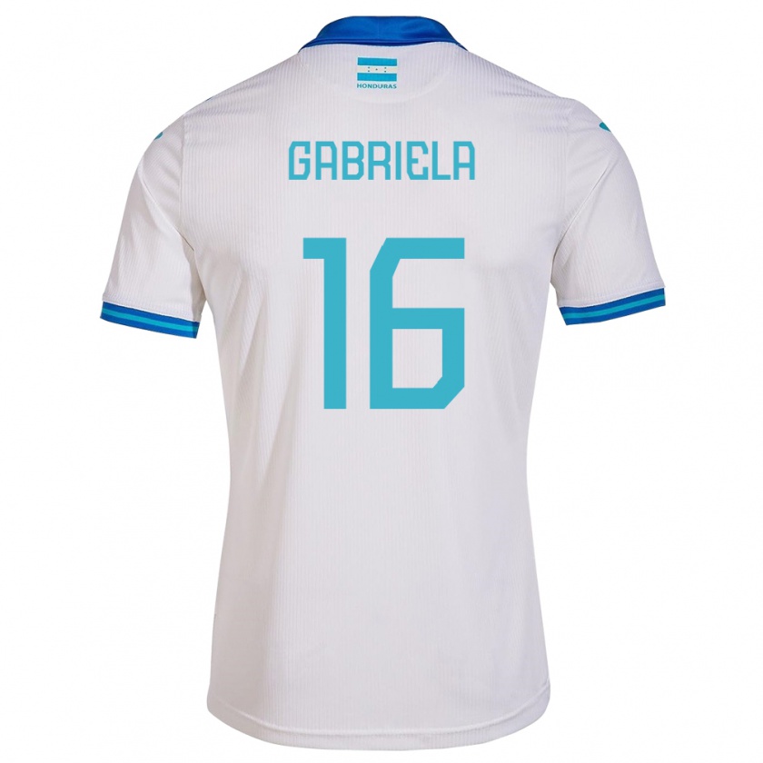 Kandiny Niño Camiseta Honduras Gabriela García #16 Blanco 1ª Equipación 24-26 La Camisa Chile