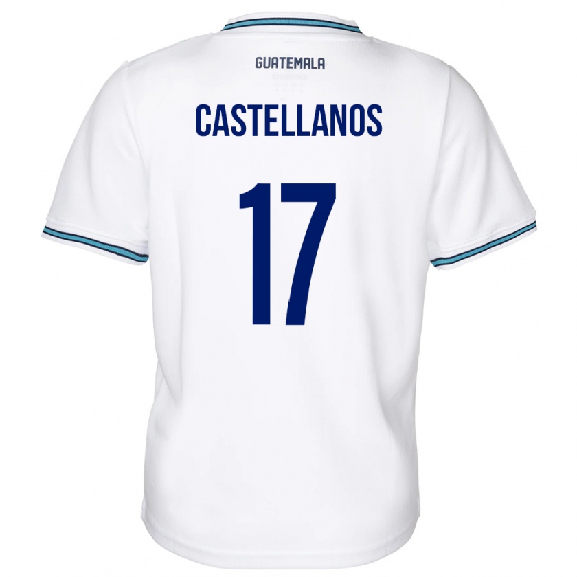 Kandiny Niño Camiseta Guatemala Óscar Castellanos #17 Blanco 1ª Equipación 24-26 La Camisa Chile