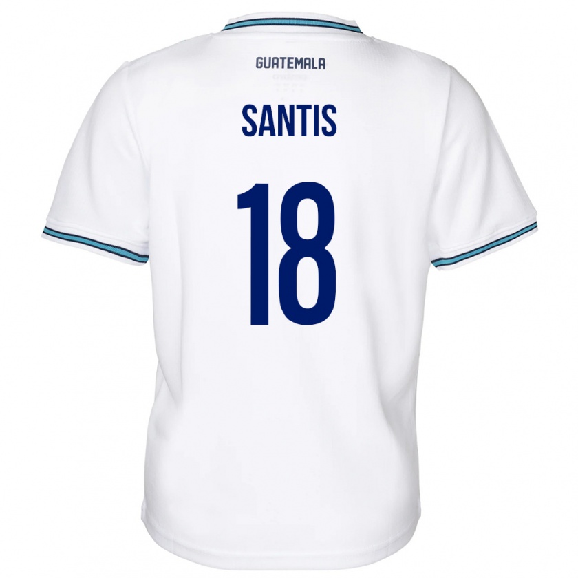 Kandiny Niño Camiseta Guatemala Óscar Santis #18 Blanco 1ª Equipación 24-26 La Camisa Chile