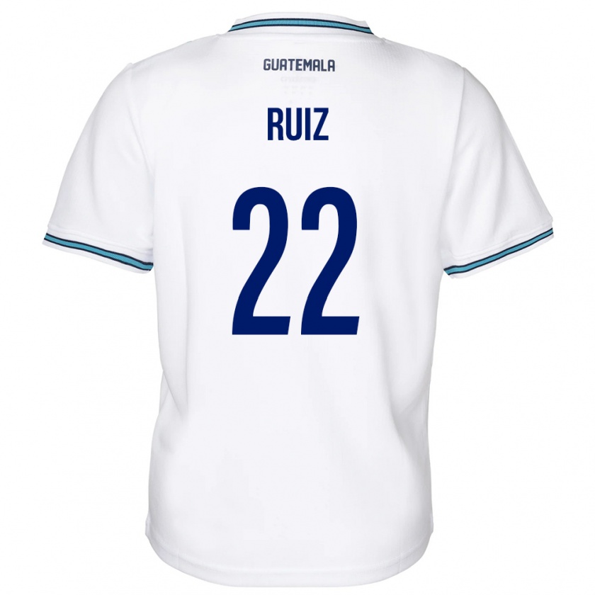 Kandiny Niño Camiseta Guatemala Kevin Ruiz #22 Blanco 1ª Equipación 24-26 La Camisa Chile