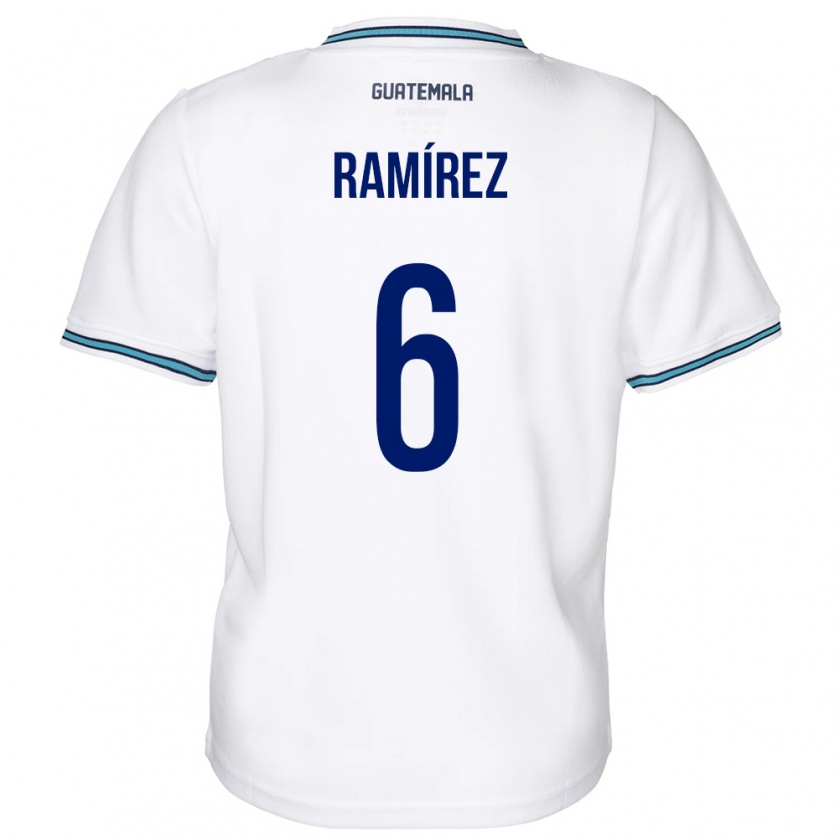 Kandiny Niño Camiseta Guatemala Kevin Ramírez #6 Blanco 1ª Equipación 24-26 La Camisa Chile