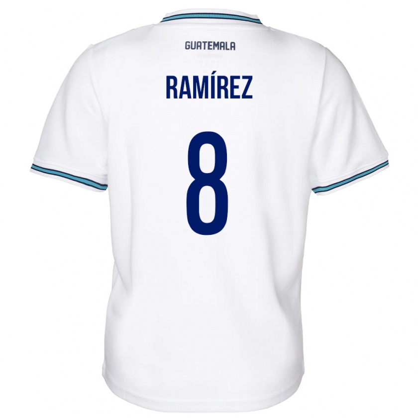 Kandiny Niño Camiseta Guatemala Dennis Ramírez #8 Blanco 1ª Equipación 24-26 La Camisa Chile