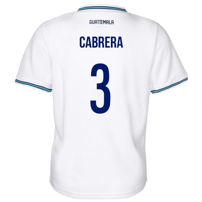 Kandiny Niño Camiseta Guatemala Gabriel Cabrera #3 Blanco 1ª Equipación 24-26 La Camisa Chile